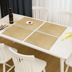 Weave Design Placemat for Dining Table Set of 4(30x45 CM Golden)