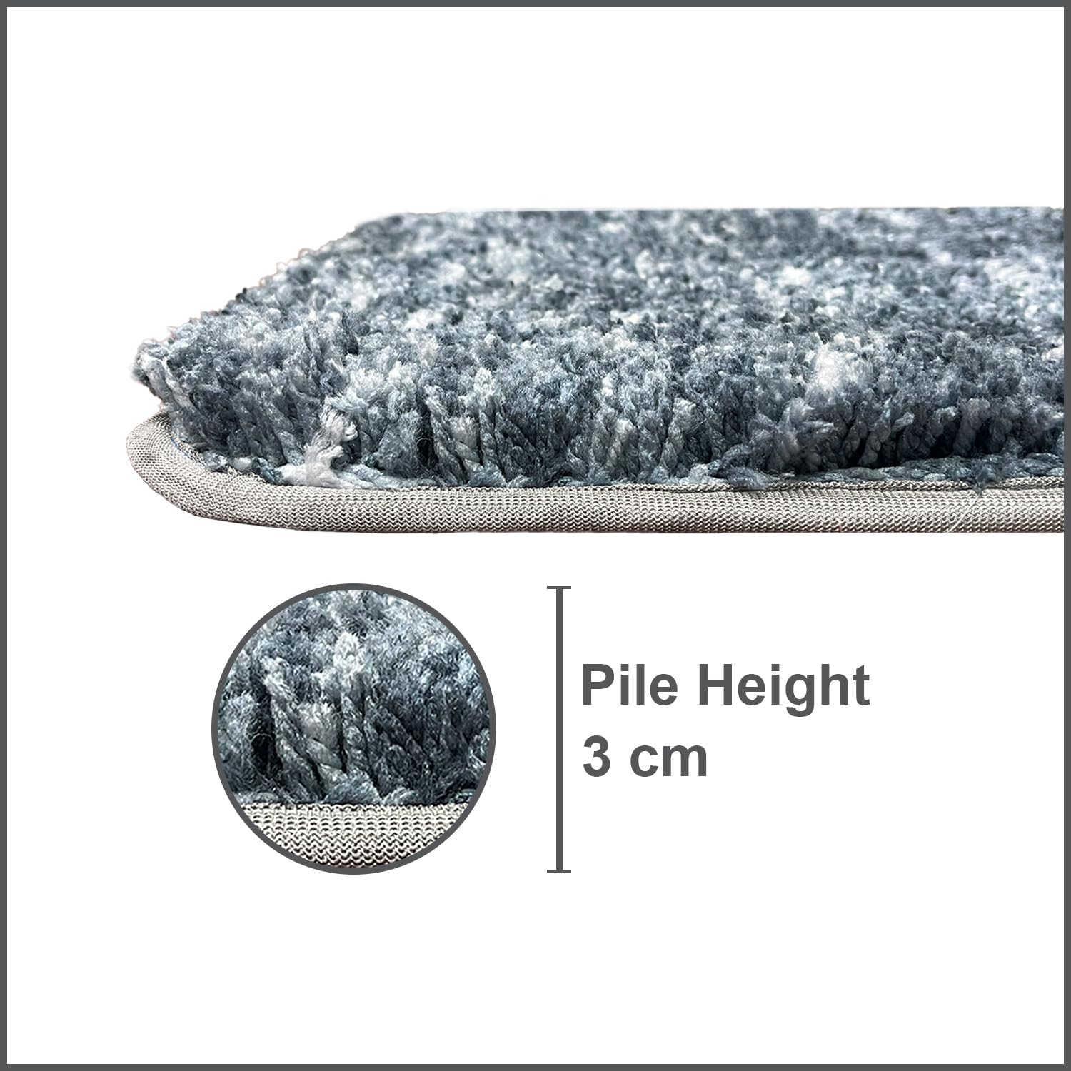 Hawai Contour Bath Mat  Set of 2 (Grey , 40x60 cm & 40x45)