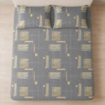 Double Bedsheet with 2 Pillow Covers Premium 240 TC 100% Cotton Feel King Size (108x108 inch ,  Grey )