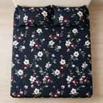 Double Bedsheet with 2 Pillow Covers 220 TC 100% Cotton Feel ( King Size Navy 90x100inch )