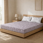 Double Bedsheet with 2 Pillow Covers Premium 240 TC 100% Cotton Feel ( King Size Lavender 108x108inch )