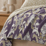 Double Bedsheet with 2 Pillow Covers 220 TC 100% Cotton Feel ( King Size Purple 90x100inch )