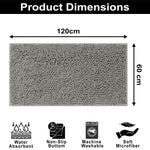 Shaggy Chenille Bath Mat Extra Soft (60x120 cm Grey)