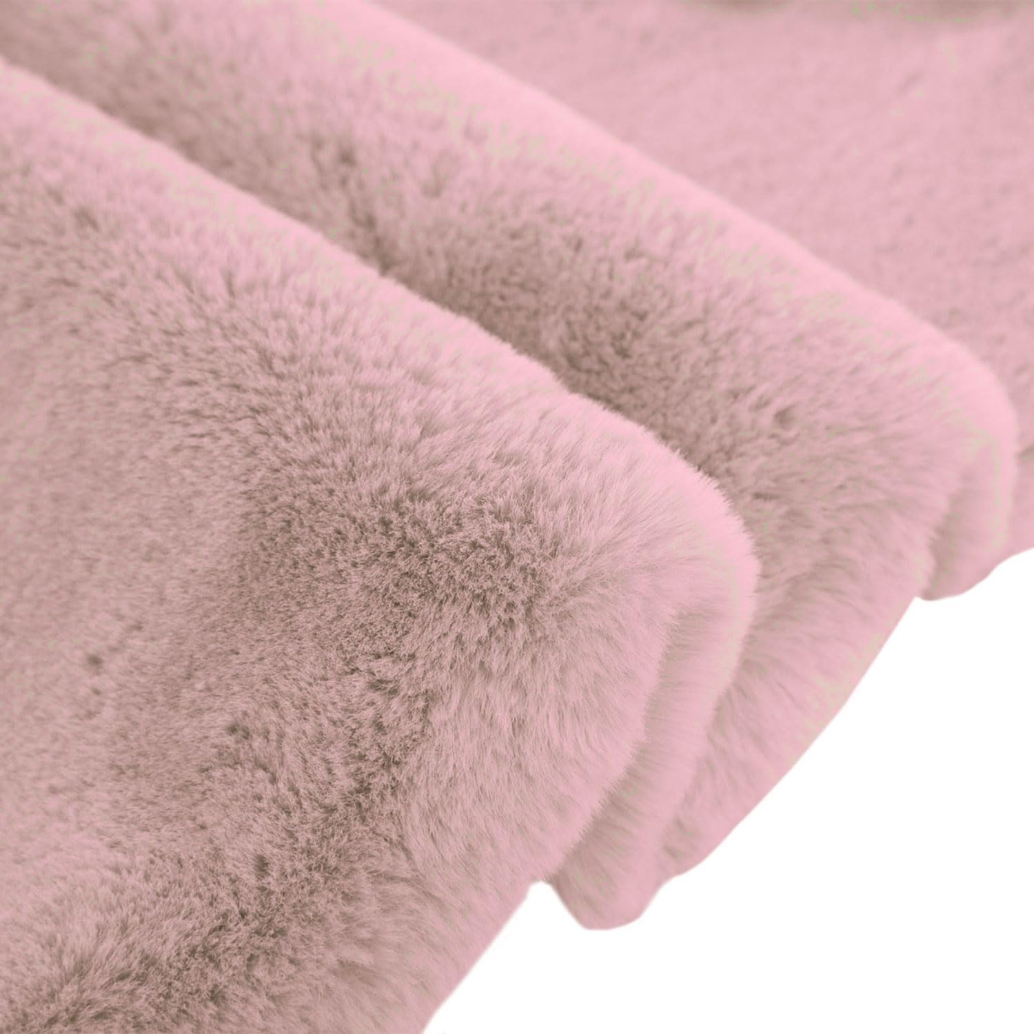 Rabbit Fur Soild RunnerSuper Soft (Peach, 2x5 Feet)
