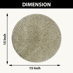 Round Table Placemats for Dining Table Set Of 2 (Light Gold)