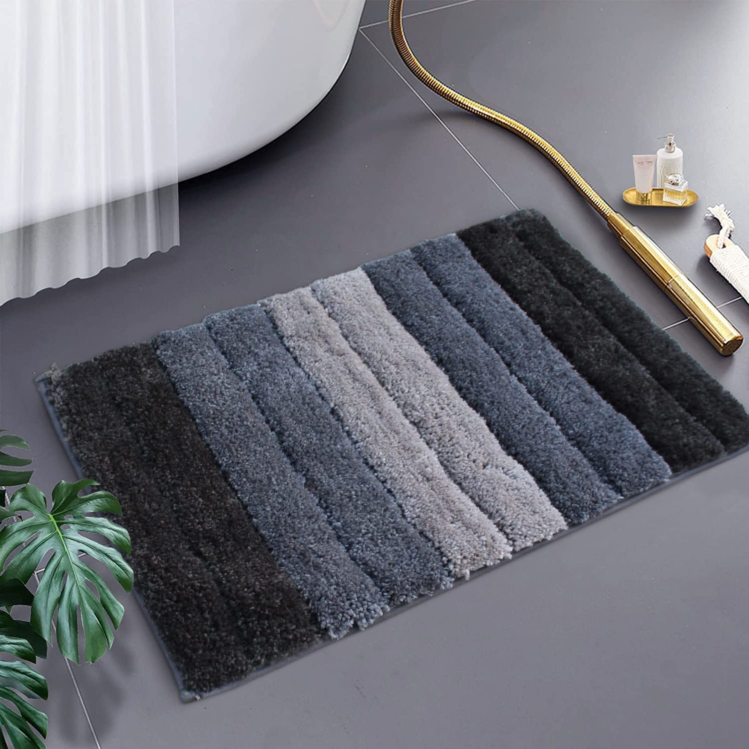 Luxury Bath Mat for Bathroom (40X60 Cm ,Shadow)
