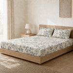 King Size Double Bedsheet with 2 Pillow Covers  Premium Botanical Wine Printed  90x100 inch