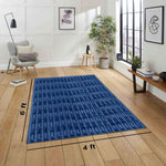 Rabbit Tail Fur Carpet (4x6 Feet, Blue)
