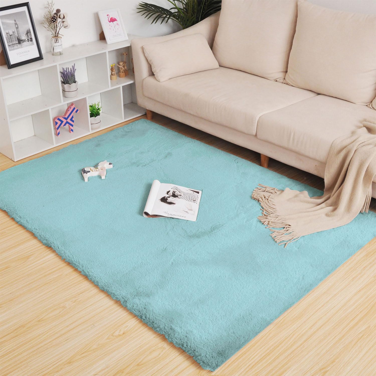Rabbit Fur Soild Carpet (Turquish, 3x5 Feet)
