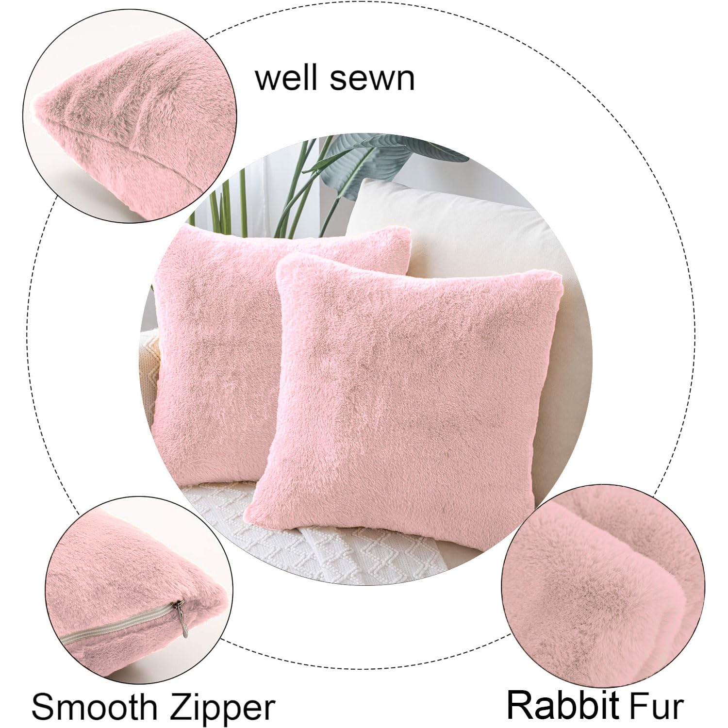 Cushion Cover 16 inch x 16 inch Peach