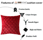 Cushion Cover Double Side Rabbit Fur Pack of 2 (16 x 16 inch ,Maroon)