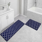 Kitchen Mat Combo Quatrefoil Design (116x36 & 58x36 cm Blue)