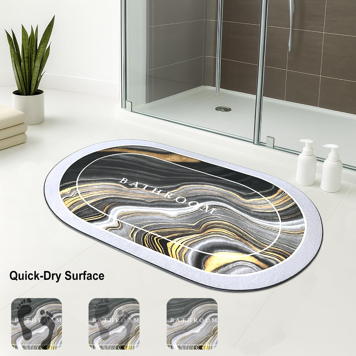 Rubber Doormat Anti Slip (Swirl Design ,35x58 cm)