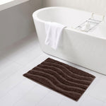 Bath Mat Classic Waves Microfiber 2200 GSM (40x60 cm, Chocolate)