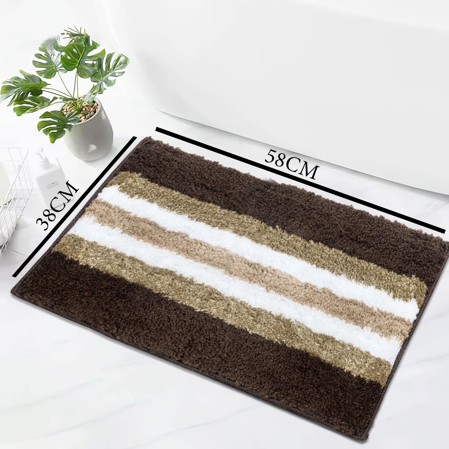 Bath Mat 1600 GSM Super Soft (38x58 cm, Chocolate)