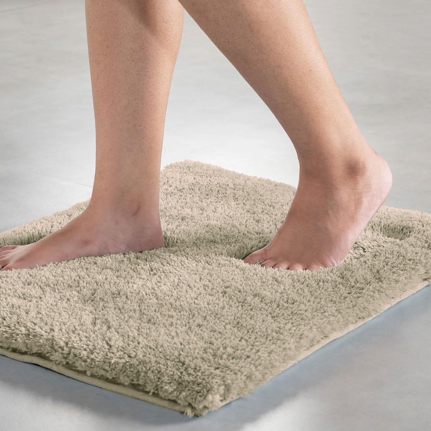 Vegas Microfiber Mats For Bathroom (45X75 Cm, Beige)