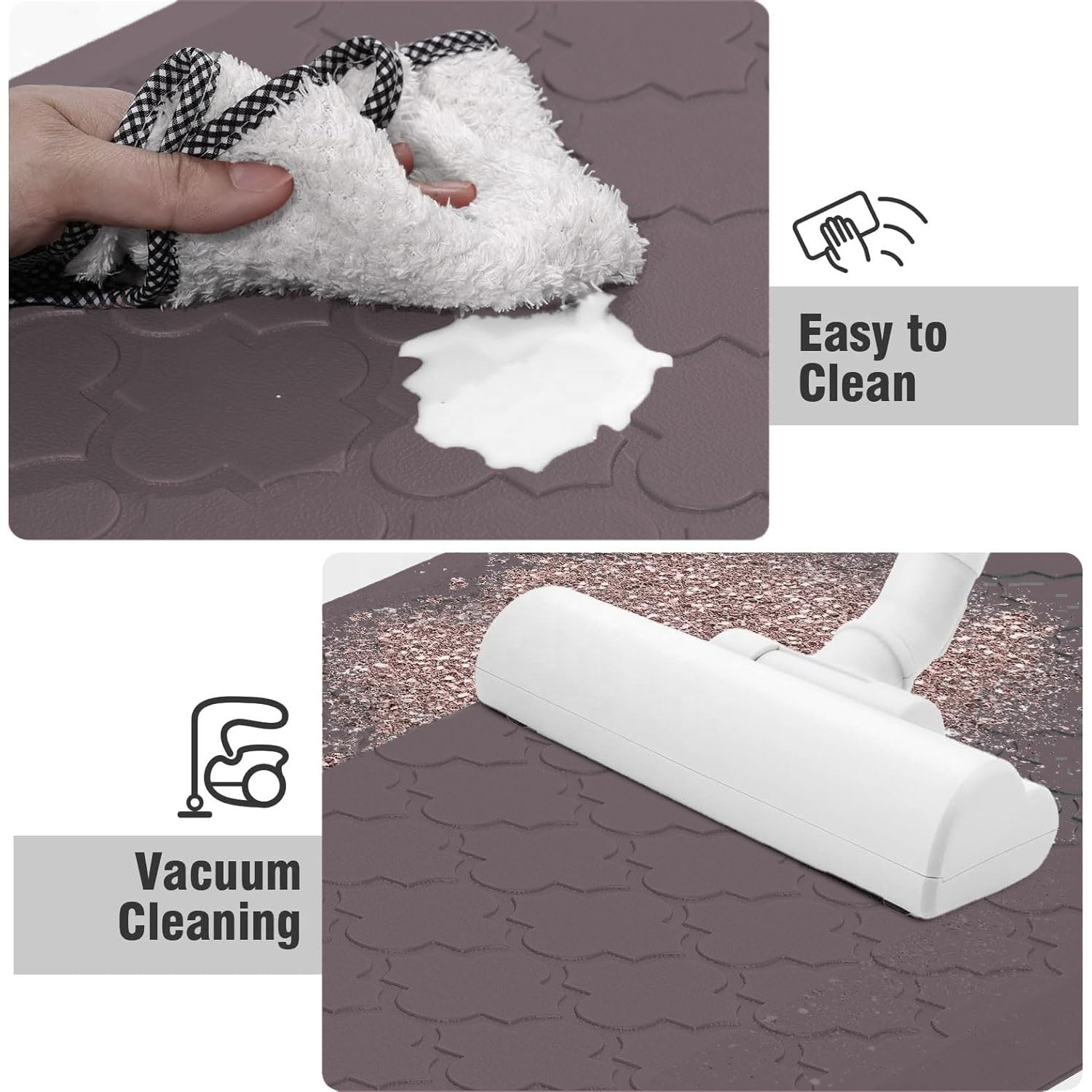 Jersey Diamond Anti-Fatigue  Kitchen Mat (45x75 cm,Coffee)