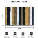 Striped Italia Bath Mat Super Sof(Anthra, 40x60 cm)