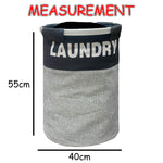 Collapsible Laundry Basket  Large Capacity 60 Liters(40L x 40W x 55H cm ,Gray)