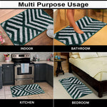 Kyoto Maze Bath Mat Bathroom (40x60 cm, Hunter Green)