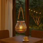Bamboo Woven Lantern With Handle( 23x22x22 cm ) Cocoa