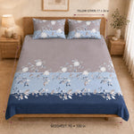 Double Bedsheet with 2 Pillow Covers 220 TC 100% Cotton Feel (King Size Dusty Blue  90x100 inch )