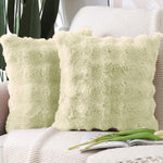Rabbit Fur Bubble Cushion Cover - Pack of 2(Lime, 16x16 Inch)