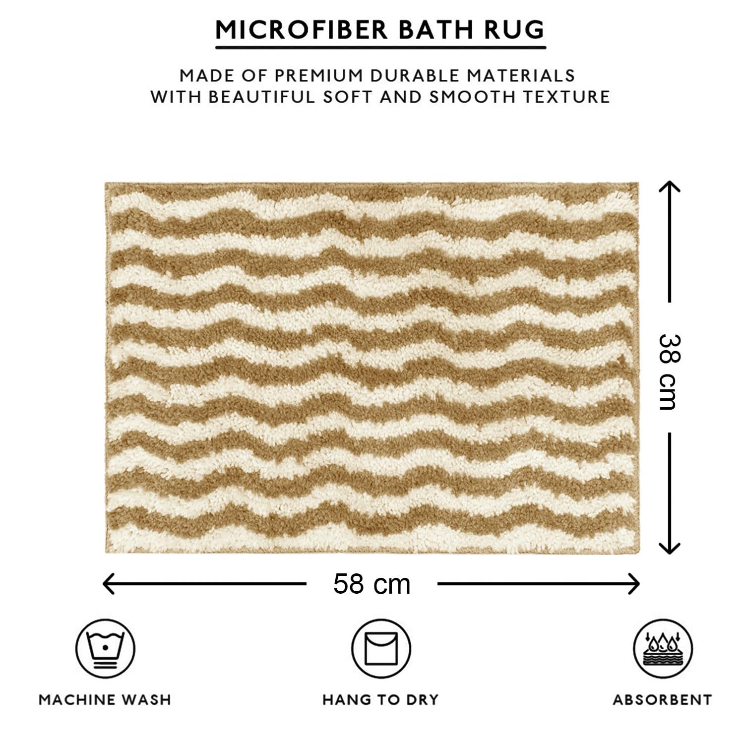 Berlin Bath Mat Super Sof Mat Pack of 2(38x58 cm ,Tabacco)