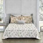 Double Bedsheet with 2 Pillow Covers Premium 240 TC 100% Cotton Feel ( King Size Sage Beige 108x108inch )