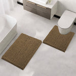 Microfibre Chenille Contour Bath Mat Set  Pack of 2 (Chocolate 40x60cm & 47x47cm)