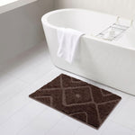 Bath Mat Classic Diamond Microfiber 2200 GSM (40x60 cm, Chocolate )