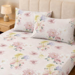 Double Bedsheet with 2 Pillow Covers Premium 240 TC 100% Cotton Feel ( King Size Blush 108x108 inch )
