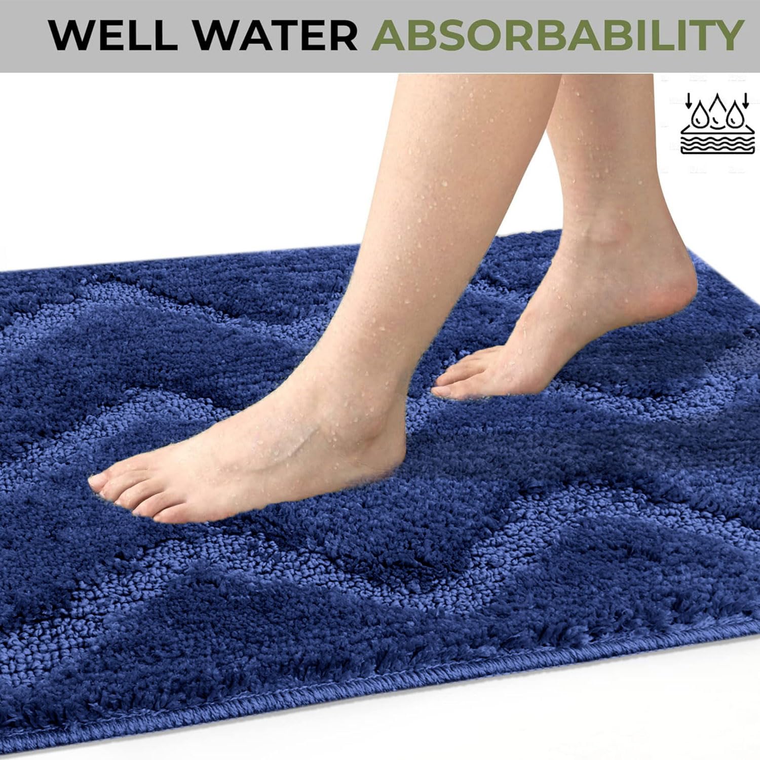 Scotland Waves BathMat (38x58 cm, Navy)