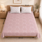 Double Bedsheet with 2 Pillow Covers Premium 240 TC 100% Cotton Feel ( King Size Rose 108x108 inch )