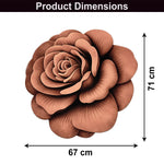 3D Bath Mat Rose Shaped Super Soft (Brown, 67x71 cm)