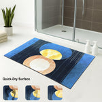 Rubber Doormat Anti Slip (Blue Moon Design ,35x58 cm)