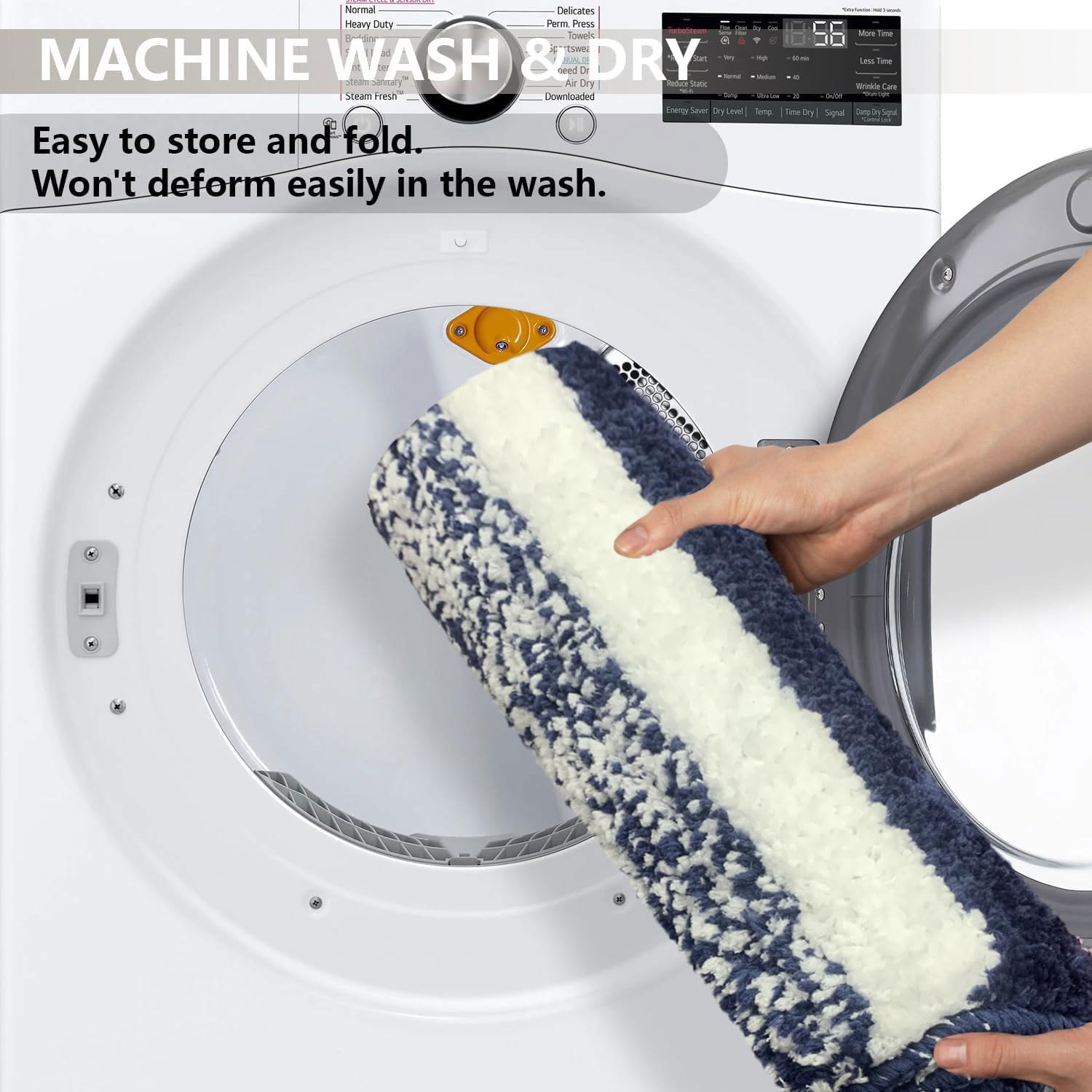 Columbia Bath Mat for Bathroom(Navy Blue, 38x58 cm)
