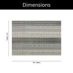 Luxe Home International PVC Vinyl Stripe Design Placemat ST000149 – Heat Resistant, Wipe Clean, Anti-Skid Table Mats for Dining Table, Kitchen & Home Decor (30x45 CM Silver Set of 6)