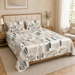 Double Bedsheet with 2 Pillow Covers 220 TC 100% Cotton Feel King Size ( Beige 90x100 inch )
