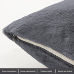 Cushion Cover Duble Side Rabbit Fur Set of 2(16 x 16 inch ,Grey)
