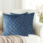 Cushion Cover Double Side Rabbit Fur Pack of 2 (16 x 16 inch ,Blue)