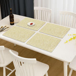Floral Design Placemat for Dining Table  Set of 4(30x45 CM Gold)