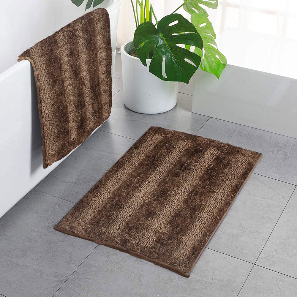 Bathmat 2500 GSM Microfiber Pack of 2 (Coffee, 40cm x 60cm)