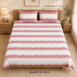 Double Bedsheet with 2 Pillow Covers 220 TC 100% Cotton Feel ( King Size Pink 90x100inch )