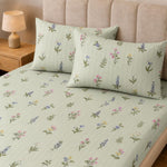 Double Bedsheet with 2 Pillow Covers Premium 240 TC 100% Cotton Feel King Size ( Grey 108x108 inch )