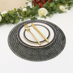 Round Table Placemats for Dining Table Set of 6(Black)