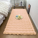 Bubble Rabbit Fur Floor Runner For Bedroom (2x5 Feet , Peach)