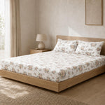 Double Bedsheet with 2 Pillow Covers 220 TC 100% Cotton Feel King Size ( White 90x100 inch )