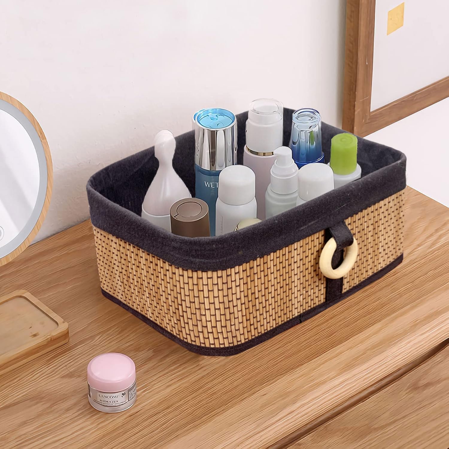 Brick Storage Box Bamboo (Natural ,30x20x12 cm)