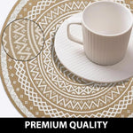 Round Table Placemats for Dining Table Set Of 2 (White)